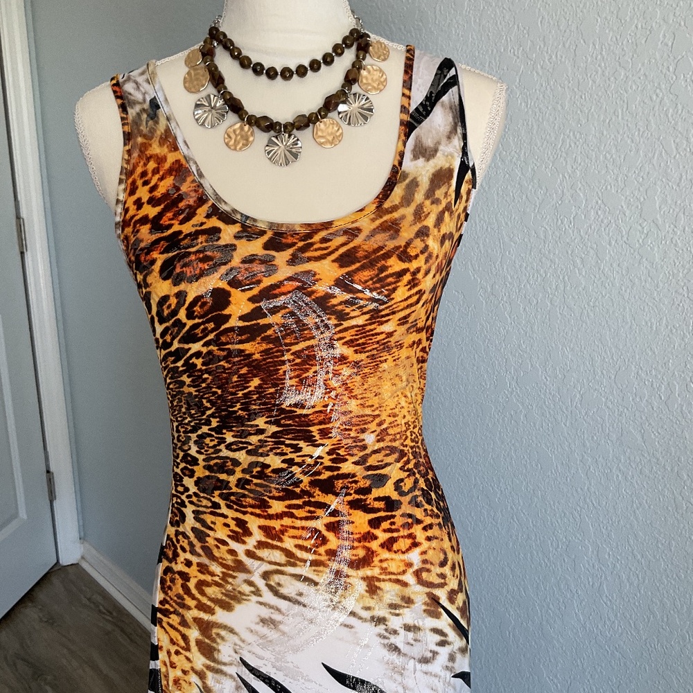 Animal Print Maxi Tank Dress